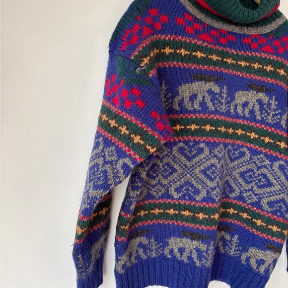Eddie Bauer Multicolor Turtleneck Sweater 100% Wool Sweater, Gift for Him, - Picture 5 of 7